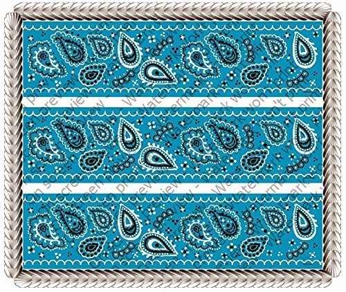 Bandana Light Blue- Designer Strips - Edible Cake Side Toppers - D506