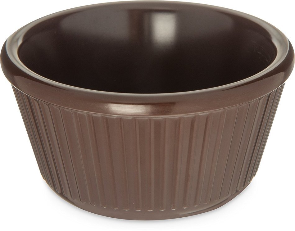 Carlisle S28769 Melamine Fluted Ramekin, 4 oz Capacity, 1.78" Height, Chocolate (Case of 48) N2