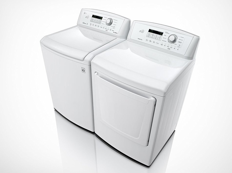 LG H/E Super Capacity H/E Top Load Laundry Pair with Powerful StainCare Technology WT4870CW DLE4870W (ELECTRIC... N6