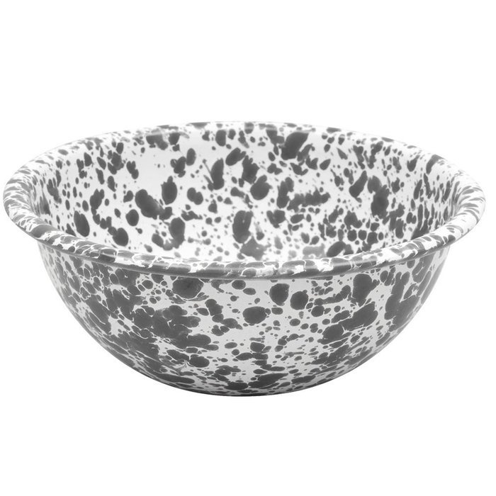 Enamelware Cereal Bowl - Navy Blue / Cream Marble N9