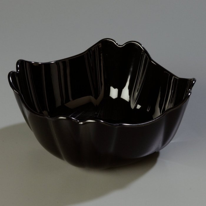 Carlisle 653103 Orchid Polycarbonate Deli Bowl, 1.6 qt. Capacity, 7.56 x 7.56 x 3.61", Black (Case of 12) N6