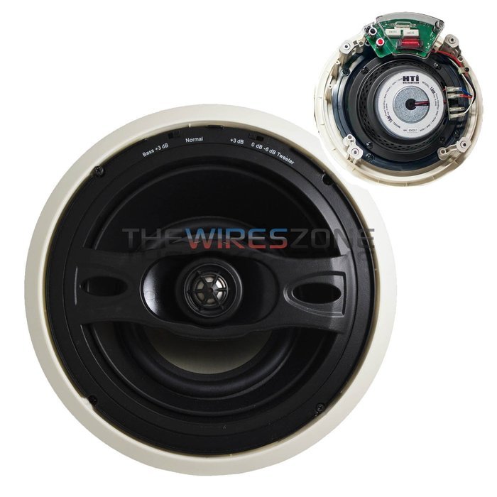 White 2-Way 6.5" inch 120 Watt 6 Ohms In-Ceiling Tilted Home Speaker (pair) 120W N3