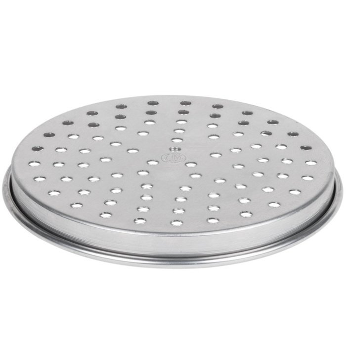 American Metalcraft HA4010P 10" x 1" Perforated Heavy Weight Aluminum Straight Sided Pizza Pan