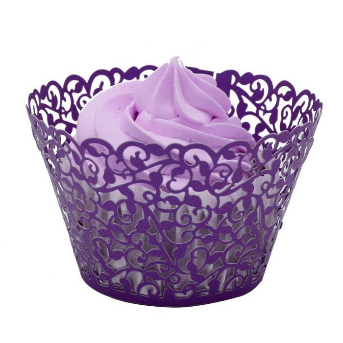 BETOP HOUSE Vine Lace 50-Piece Cupcake Wrappers, Purple N15