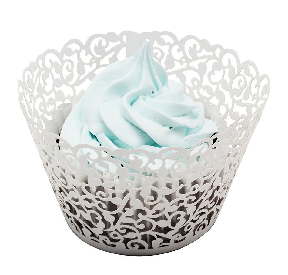 BETOP HOUSE Vine Lace 50-Piece Cupcake Wrappers, Purple N17