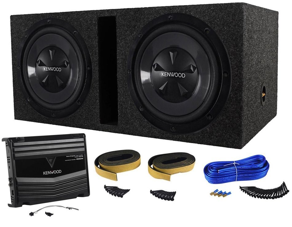 Package: Kenwood P-W1220 Package of: Kenwood KAC-5206 400W Peak/120W RMS 2-Channel Car Amplifier + 2)KFC-W112S... N5