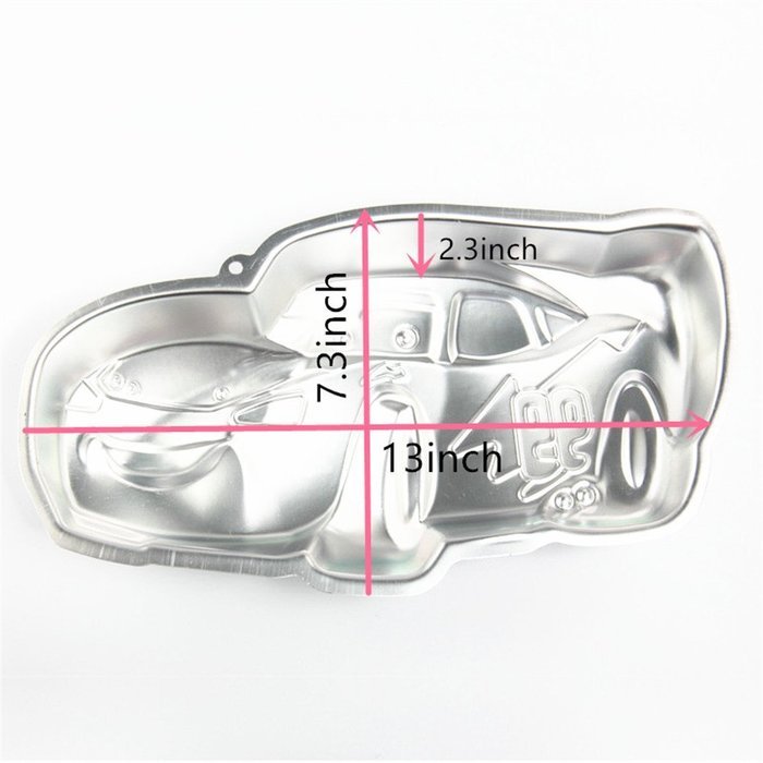 TANGCHU Aluminum Alloy Lightning Car Shape Cake Pan Cake Decorating Mold 11.8*9.25inch; 1.96inch in Height Silver N2