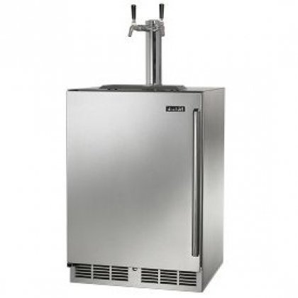 Perlick HP24TO-3-1L2 24" Indoor Beer Dispenser with Dual Faucet Rapidcool Forced Air Refrigeration System Stainless...