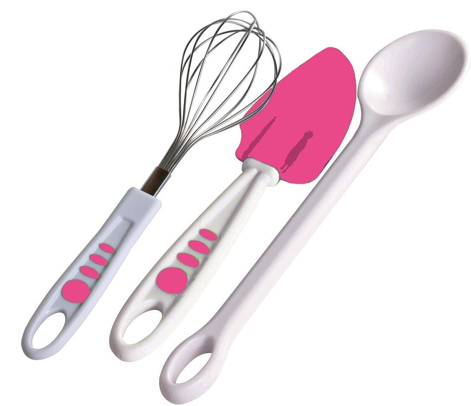 Curious Chef TCC50186 11-Piece Kids' Chef Kit, Pink/Green N12