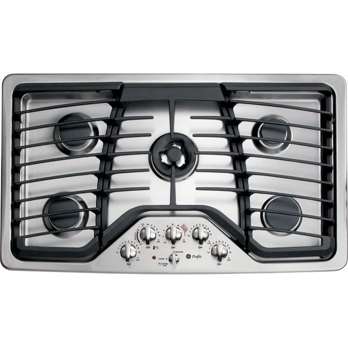 GE PGP986SETSS Profile 36" Stainless Steel Gas Sealed Burner Cooktop N2