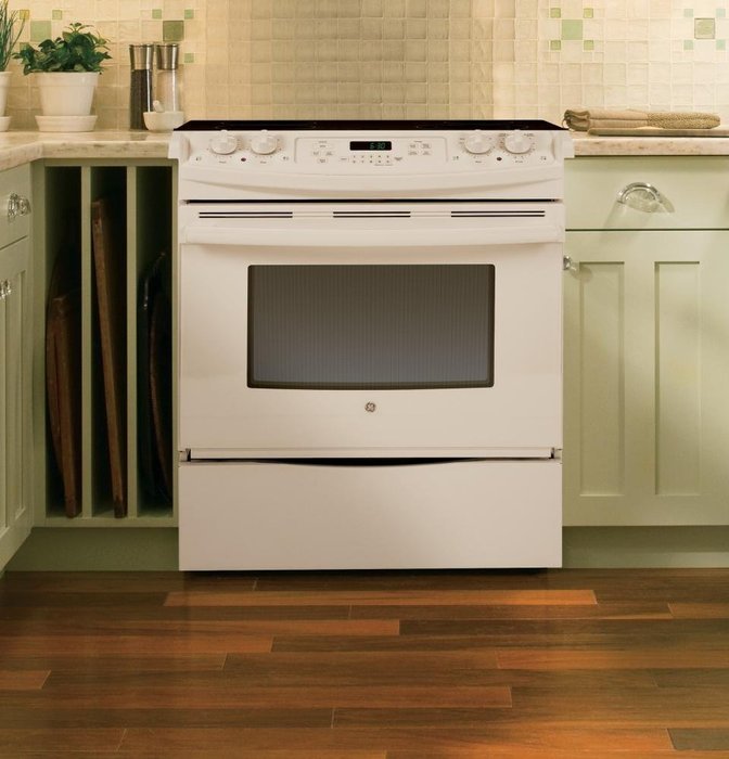GE JS630DFCC 30" Bisque Electric Slide-In Smoothtop Range N2