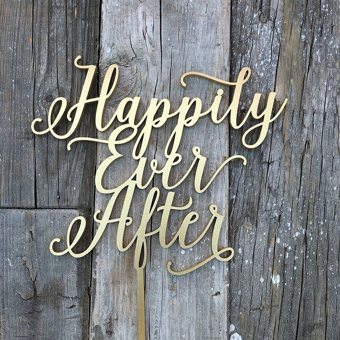 Happily Ever After Wedding Cake Topper 6.5" inches by Ngo Creations N2