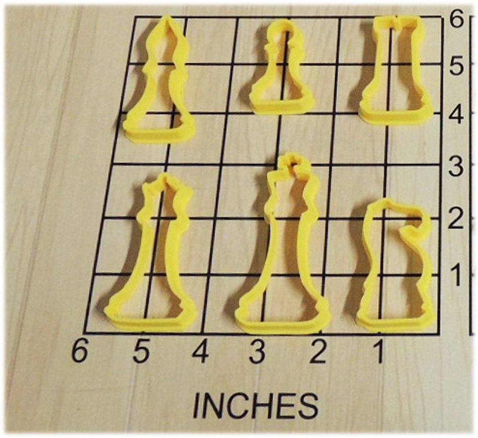 Chess Pieces Shaped Cookie Cutter and Stamp Set #1256