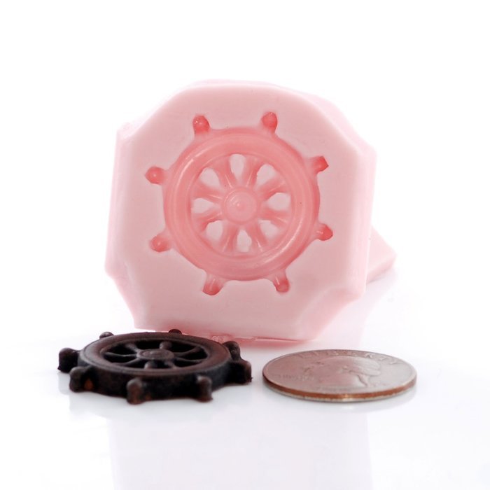 Small Captians Ship Wheel Silicone Mold Food Safe Fondant, Resin, Polymer Clay, Jewelry, Craft Mold N3