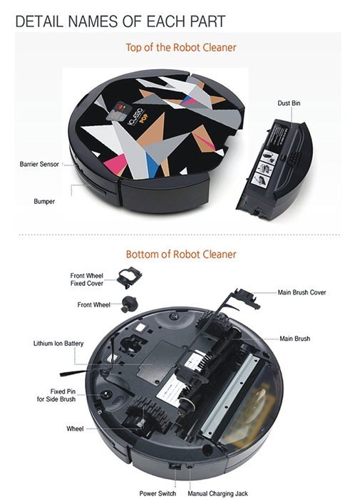 YUJIN Robot iClebo POP Magic Balck YCR-M05-P3 Remote Robotic Vacuum Cleaner + free gift N3