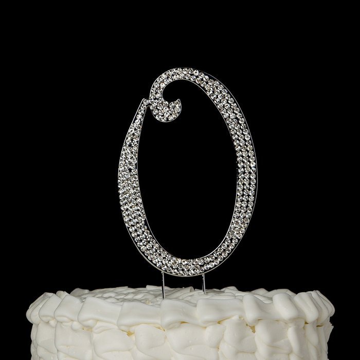 Number 7 Cake Topper, Birthday or Anniversary Party Decoration, Rhinestone Metal Top (7) N20