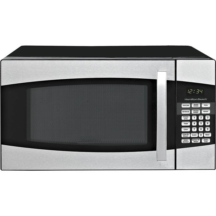 Hamilton Beach 0.9 cu ft Auto Digital LED Display Countertop Microwave Oven, Black