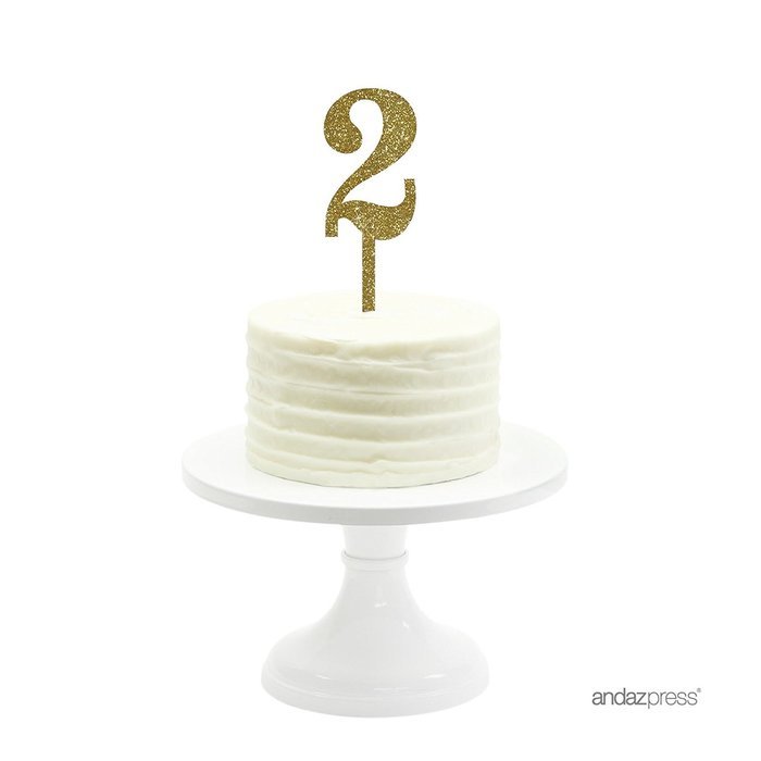 Andaz Press 5th Birthday and Anniversary Acrylic Cake Toppers, Pink Glitter, Number 5, 1-Pack N86