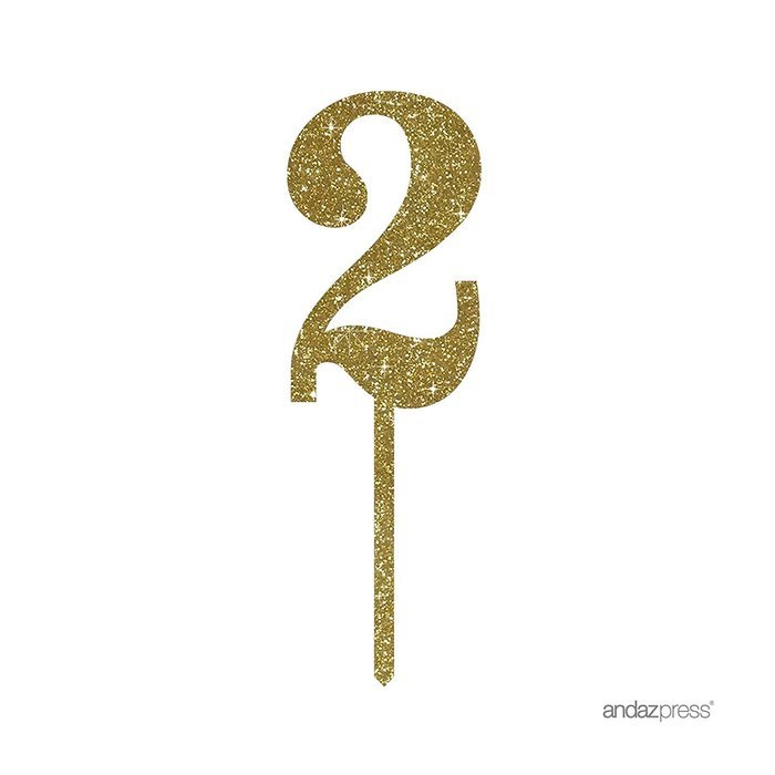 Andaz Press 5th Birthday and Anniversary Acrylic Cake Toppers, Pink Glitter, Number 5, 1-Pack N87