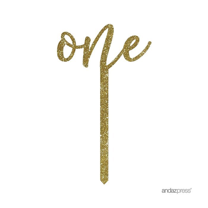 Andaz Press 5th Birthday and Anniversary Acrylic Cake Toppers, Pink Glitter, Number 5, 1-Pack N100