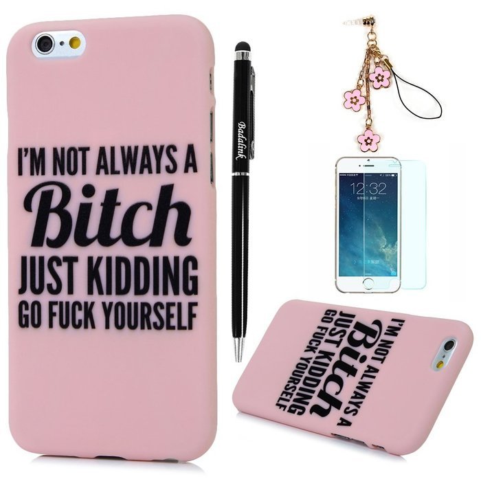 iPhone 6S Case,iPhone 6 Case (4.7") - Candy Color Kidding Words Series Slim Fit Shock-absorption Full Edge Protective... N39