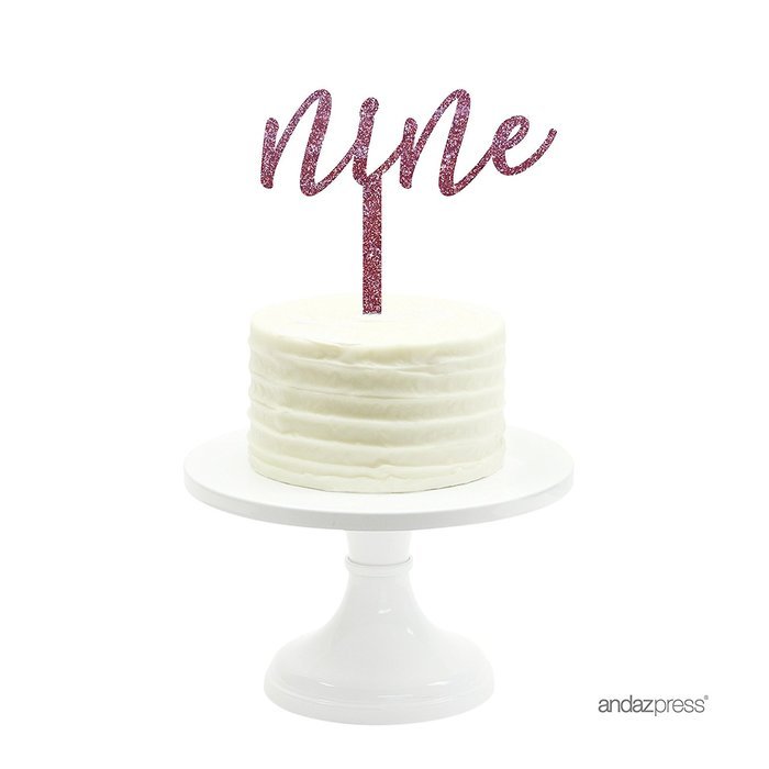 Andaz Press 5th Birthday and Anniversary Acrylic Cake Toppers, Pink Glitter, Number 5, 1-Pack N105