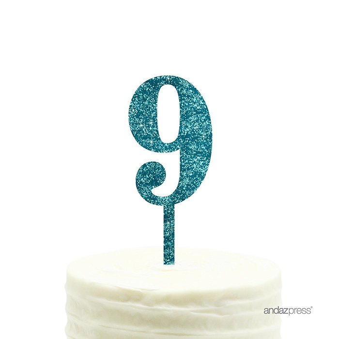Andaz Press 5th Birthday and Anniversary Acrylic Cake Toppers, Pink Glitter, Number 5, 1-Pack N107