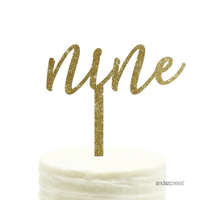 Andaz Press 5th Birthday and Anniversary Acrylic Cake Toppers, Pink Glitter, Number 5, 1-Pack N109