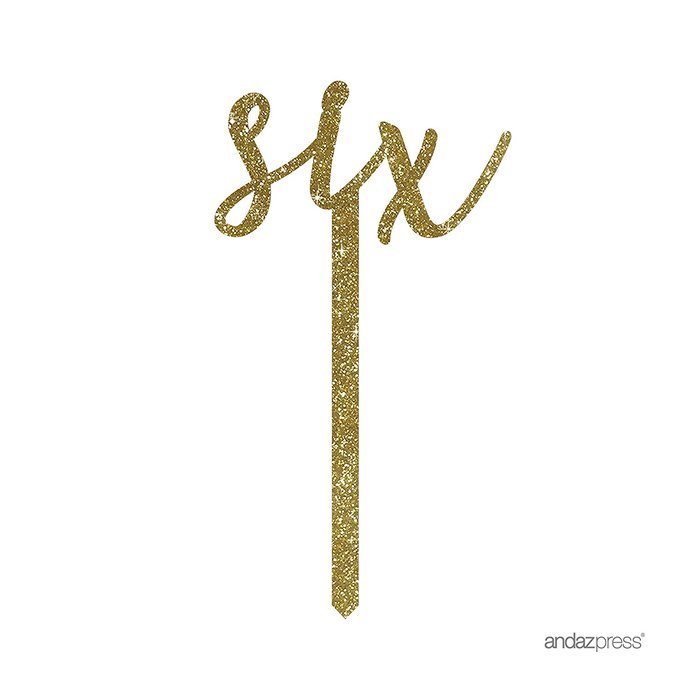Andaz Press 5th Birthday and Anniversary Acrylic Cake Toppers, Pink Glitter, Number 5, 1-Pack N111