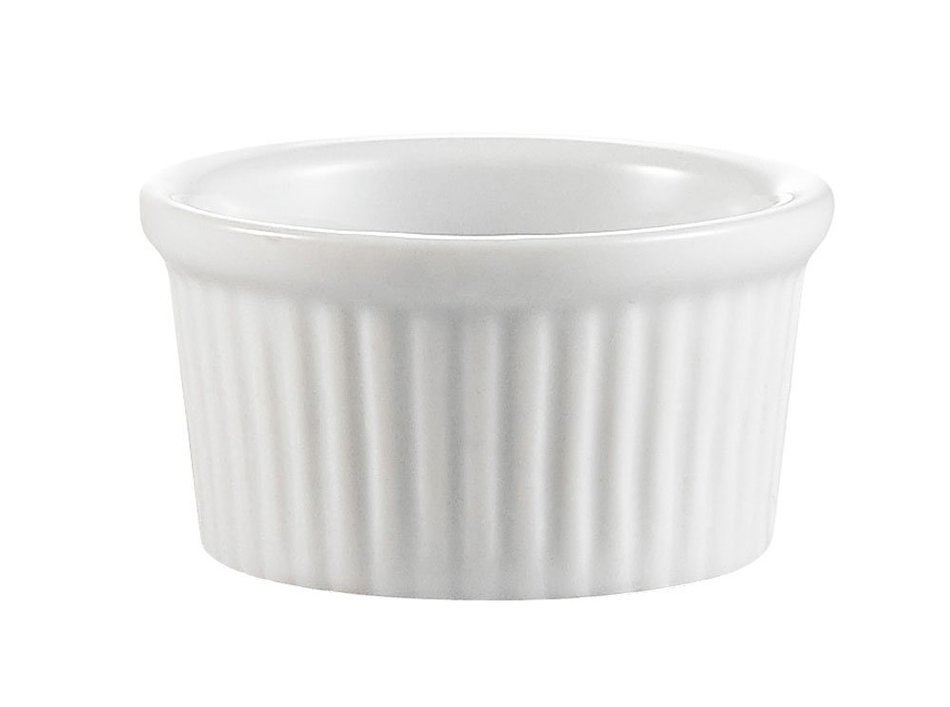CAC China Accessories 2-5/8-Inch by 1-1/2-Inch 2-Ounce Super White Porcelain Round Fluted Ramekin, Box of 48 N3