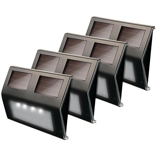 New MAXSA INNOVATIONS 47334-BZ Solar LED Deck Light, 4 pk (Bronze Finish)