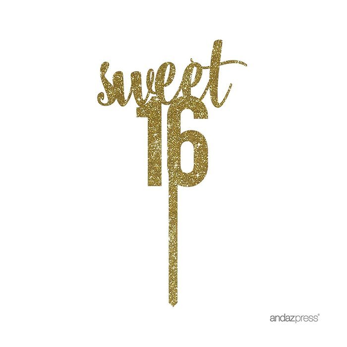 Andaz Press 5th Birthday and Anniversary Acrylic Cake Toppers, Pink Glitter, Number 5, 1-Pack N117