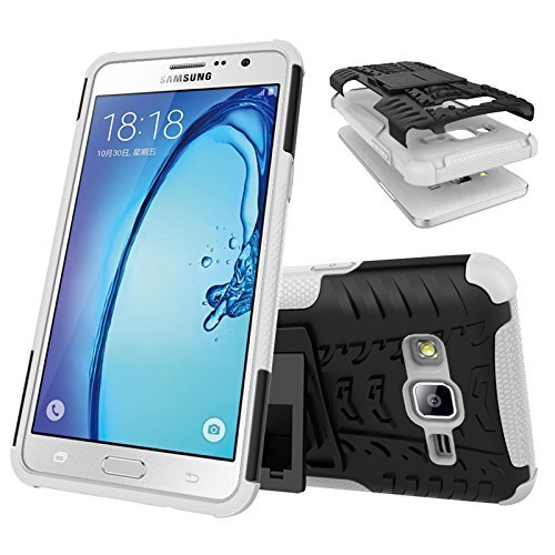 Galaxy On5 Case, MCUK Heavy Duty Rugged Dual Layer - Soft/Hard Shell 2 in 1 Tough Protective Cover Case with Kickstand... N18