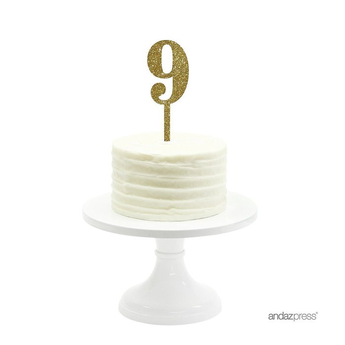 Andaz Press 5th Birthday and Anniversary Acrylic Cake Toppers, Pink Glitter, Number 5, 1-Pack N119