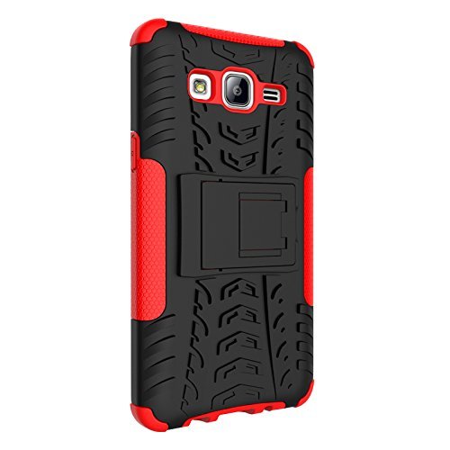 Galaxy On5 Case, MCUK Heavy Duty Rugged Dual Layer - Soft/Hard Shell 2 in 1 Tough Protective Cover Case with Kickstand... N19
