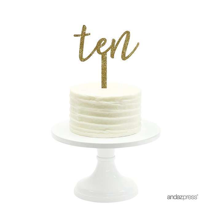 Andaz Press 5th Birthday and Anniversary Acrylic Cake Toppers, Pink Glitter, Number 5, 1-Pack N120