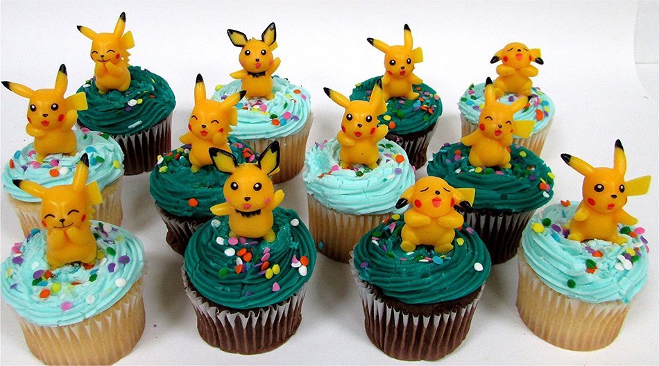 POKEMON ~12 Piece Birthday Cupcake Topper Set Featuring 12 RANDOM Pokemon Figures N8