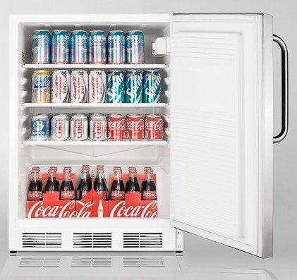 Summit Commercial Series FF7BISSTBLHD 24" 5.5 cu. ft. Commercially Approved Built-in Capable Compact Refrigerator...