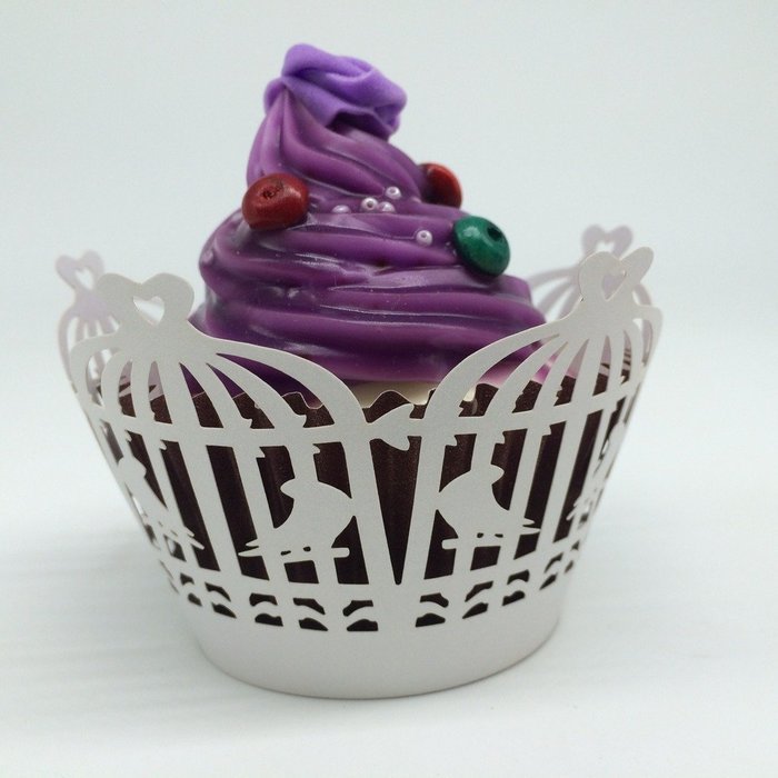 CozyT 50 PACK Birdcage Design Cupcake Wrappers Artistic Bake Cake Paper Cups Vine Lace Laser Cut Liner Baking... N3