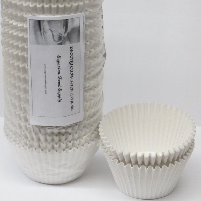 Decony White Jumbo Cupcake muffin Liners 6'' - appx. 500 pack