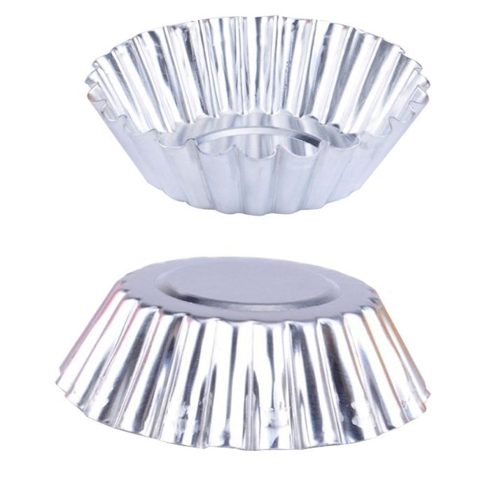 Okubox BT27 10Pcs Silver Aluminum Cupcake Egg Tart Mold Cookie Pudding Mould Makers Kitchen Accessories Baking... N2