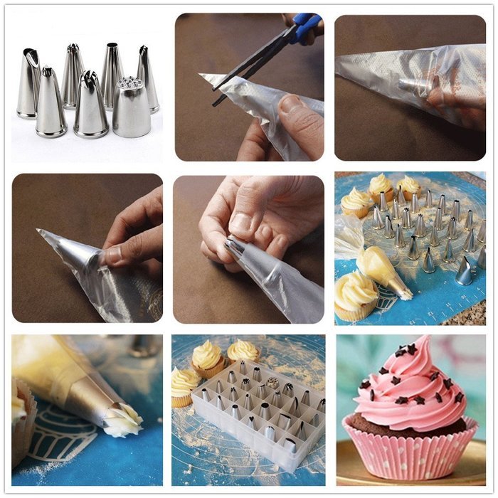 Yakamoz 24-piece DIY Cake Sugarcraft Decorating Tips Icing Piping Nozzles Tool Set N6