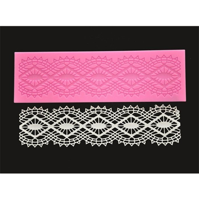 FOUR-C Cake Decoration Cake Lace Mould Silicone Mat for Sugar Craft Decorating Color Pink
