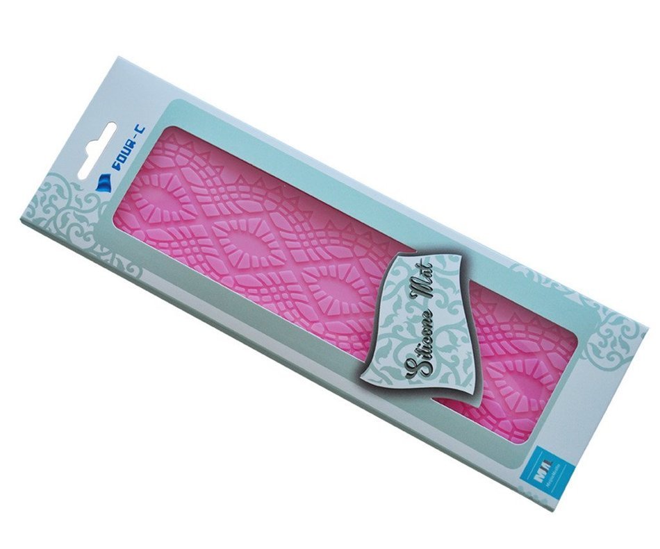 FOUR-C Cake Decoration Cake Lace Mould Silicone Mat for Sugar Craft Decorating Color Pink N2