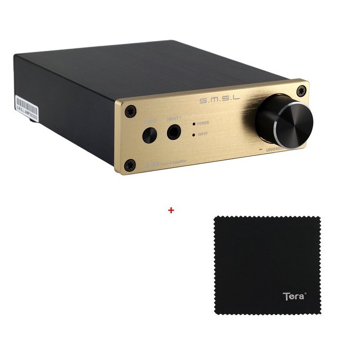 SMSL SA-60 60*2 TPA3116 Class D Big Power HIFI Digital Desktop Amplifier Color Golden with Power Supply with Tera... N4