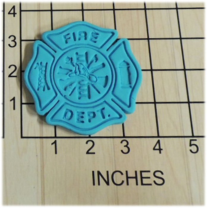 Fire Fighter Shield Cookie Cutter and Stamp #1078 N2