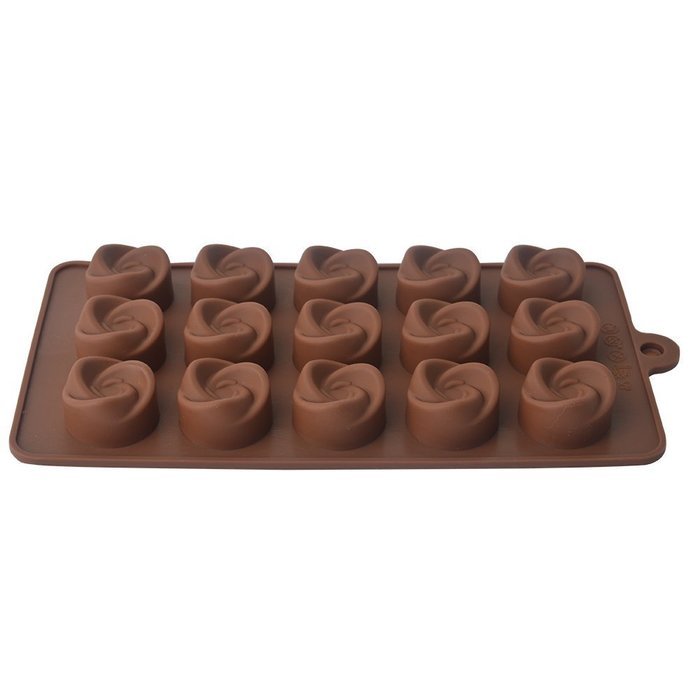 EVTECH(TM) 15 Cavity swirl Style Silicone Gel Non Stick Cake Bread Mousse Ice Pudding Mold Chocolate Jelly Candy... N3