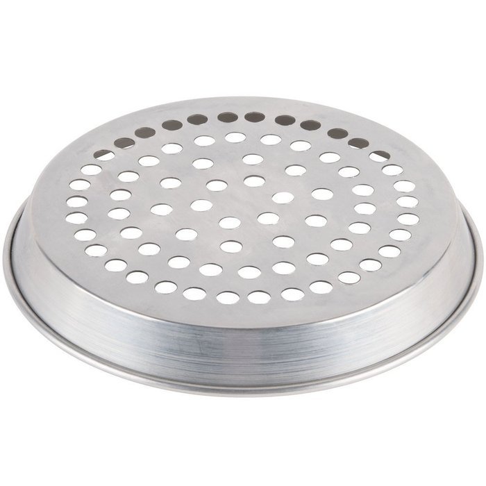 American Metalcraft ADEP14SP 14" x 1" Super Perforated Standard Weight Aluminum Tapered / Nesting Deep Dish Pizza...