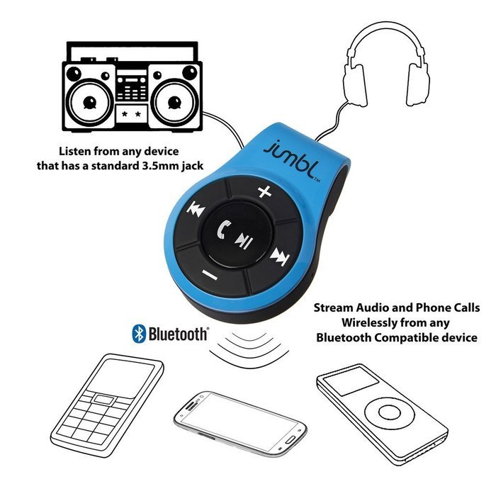 Jumbl8482; Bluetooth 4.0 Hands-Free Calling & A2DP Audio Streaming Adapter/Receiver - Black N4