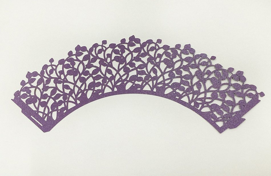 HUAL Cupcake Wrappers 50 Filigree Artistic Bake Cake Paper Cups Small leaves Lace Laser Cut Liner Baking Cup Muffin... N2